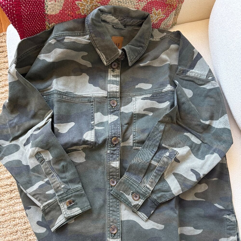 Gap cotton denim camo farm chore coat XL